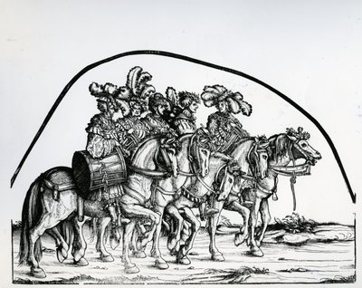 Un grupo de tamborileros, del desfile triunfal del emperador Maximiliano I, c.1517 de Hans Burgkmair